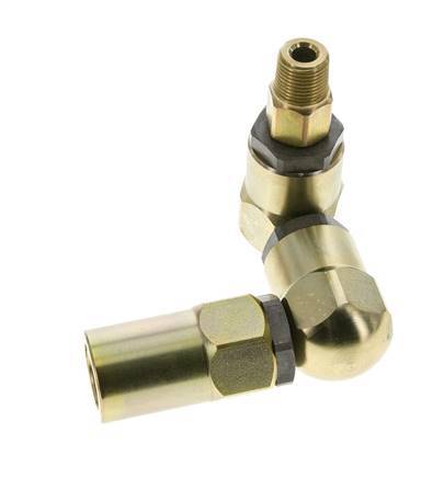 Joint tournant 3/8'' NPT mâle x 1/2'' NPT femelle Forme en Z Acier FKM 350bar (4917.5psi)