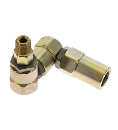 Joint tournant 3/8'' NPT mâle x 1/2'' NPT femelle Forme en Z Acier PTFE 350bar (4917.5psi)