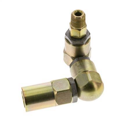 Joint tournant 3/8'' NPT mâle x 1/2'' NPT femelle Forme en Z Acier PTFE 350bar (4917.5psi)
