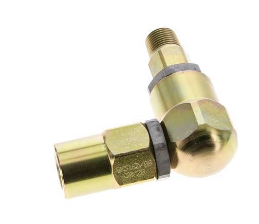 Joint tournant 3/8'' mâle R x femelle Rp en forme de L Acier NBR 350bar (4917.5psi)