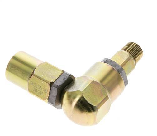 Joint tournant 3/8'' mâle R x femelle Rp en forme de L Acier NBR 350bar (4917.5psi)