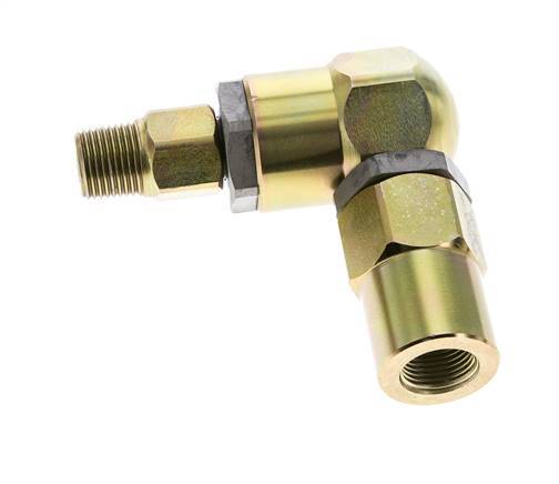 Joint tournant 3/8'' mâle R x femelle Rp en forme de L Acier NBR 350bar (4917.5psi)