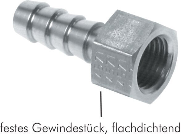 G 1/4'' x 10mm Nickel plated Brass Hose barb 16 Bar [5 Pieces]