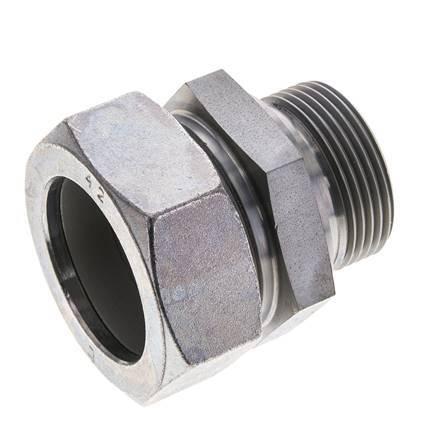 G 1 1/4'' Male x 42L Zinc plated Steel Straight Cutting Ring with FKM Seal 160 Bar DIN 2353