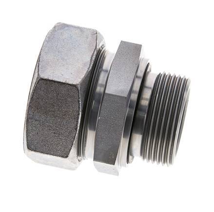 G 1 1/4'' mâle x 42L Anneau de coupe droit en acier zingué avec joint FKM 160 Bar DIN 2353