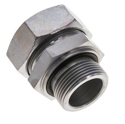 G 1 1/4'' Male x 42L Zinc plated Steel Straight Cutting Ring with FKM Seal 160 Bar DIN 2353