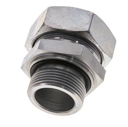 G 1 1/4'' mâle x 42L Anneau de coupe droit en acier zingué avec joint FKM 160 Bar DIN 2353