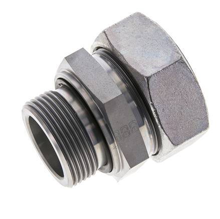G 1 1/4'' mâle x 42L Anneau de coupe droit en acier zingué avec joint FKM 160 Bar DIN 2353