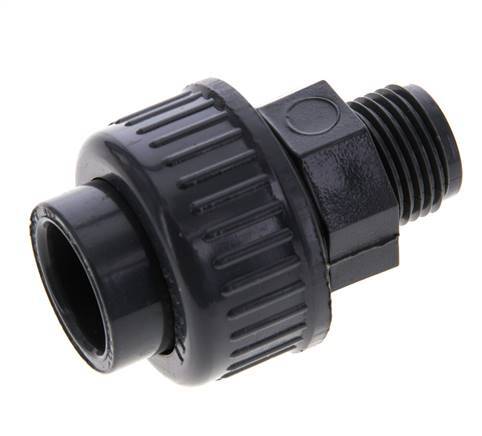PVC Union Fitting Female Socket 20mm x Male R 1/2'' FKM