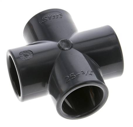 PVC Cross Fitting Socket 25x34mm