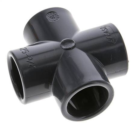 PVC Cross Fitting Socket 25x34mm