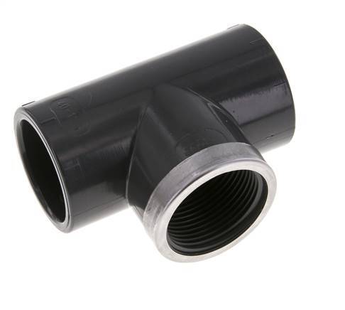 PVC Tee Fitting Female Socket 40mm x Female Rp1-1/4''