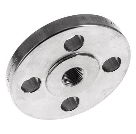 Threaded Flange DN10-PN16 Rp 3/8'' Stainless Steel 1.4571 DIN 2566