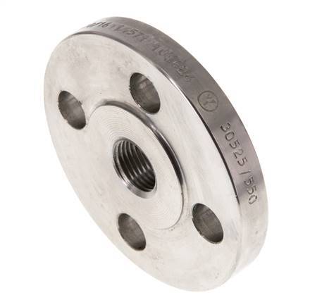 Threaded Flange DN15-PN16 Rp 1/2'' Stainless Steel 1.4571 DIN 2566