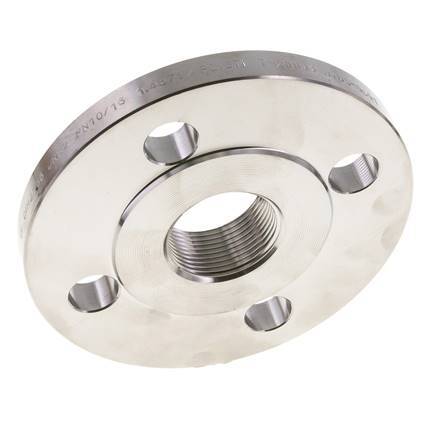 Threaded Flange DN100-PN16 Rp 4'' Stainless Steel 1.4571 DIN 2566 And EN 1092-1 (Type 13)