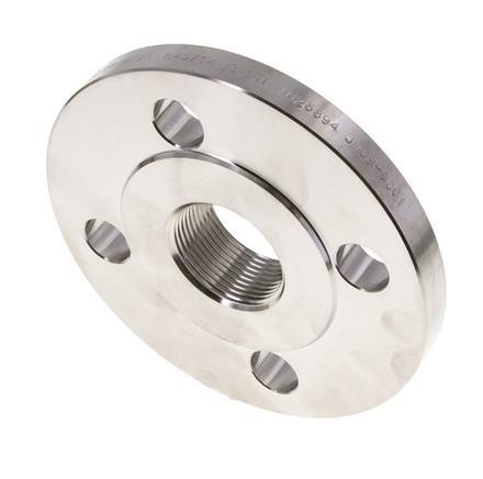 Threaded Flange DN65-PN16 Rp 2-1/2'' Stainless Steel 1.4571 DIN 2566