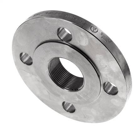 Threaded Flange DN40-PN16 Rp 1-1/2'' Stainless Steel 1.4571 DIN 2566