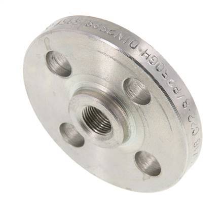 Threaded Flange DN10-PN16 Rp 3/8'' Zinc-Plated Steel DIN 2566
