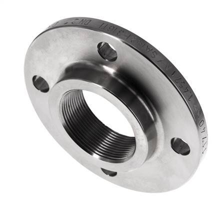 Threaded Flange DN50-PN6 Rp 2'' Stainless Steel 1.4571 DIN 2565 And EN 1092-1 (Type 13)