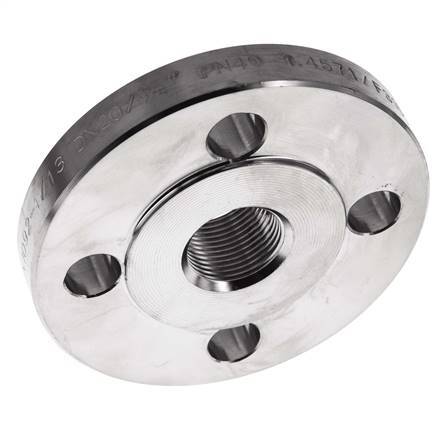 Threaded Flange DN20-PN40 Rp 3/4'' Stainless Steel 1.4571 DIN 2567 And EN 1092-1 (Type 13)