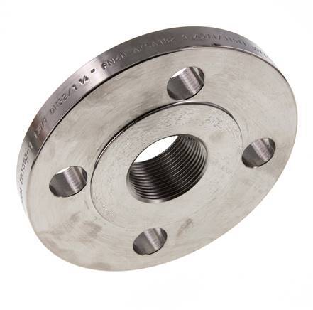 Threaded Flange DN25-PN16 (EN) Rp 1'' Stainless Steel 1.4571 EN 1092-1 (type 13)