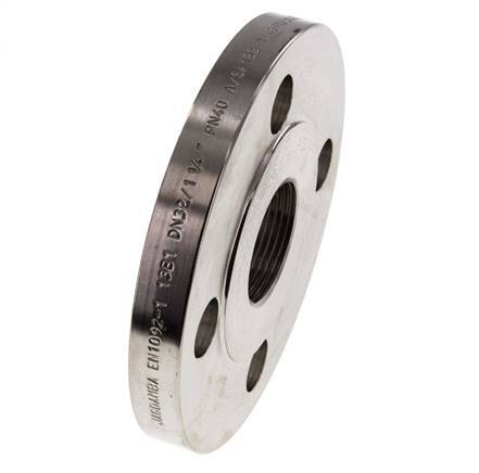 Threaded Flange DN65-PN40 Rp 2-1/2'' Stainless Steel 1.4571 DIN 2567 And EN 1092-1 (Type 13)