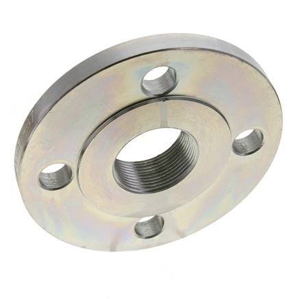 Threaded Flange DN65-PN16 (EN) Rp 2-1/2'' Zinc-Plated Steel EN 1092-1 (type 13)