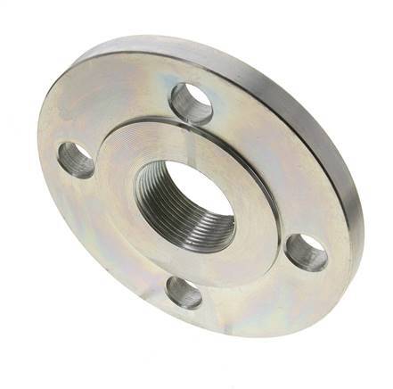 Threaded Flange DN65-PN16 (EN) Rp 2-1/2'' Zinc-Plated Steel EN 1092-1 (type 13)