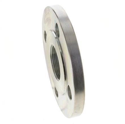 Threaded Flange DN65-PN16 (EN) Rp 2-1/2'' Zinc-Plated Steel EN 1092-1 (type 13)