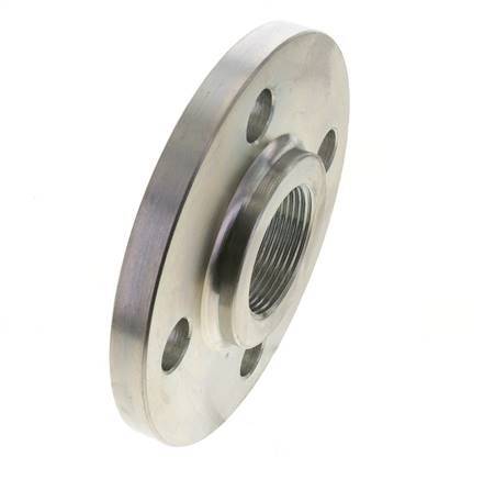 Threaded Flange DN65-PN16 (EN) Rp 2-1/2'' Zinc-Plated Steel EN 1092-1 (type 13)