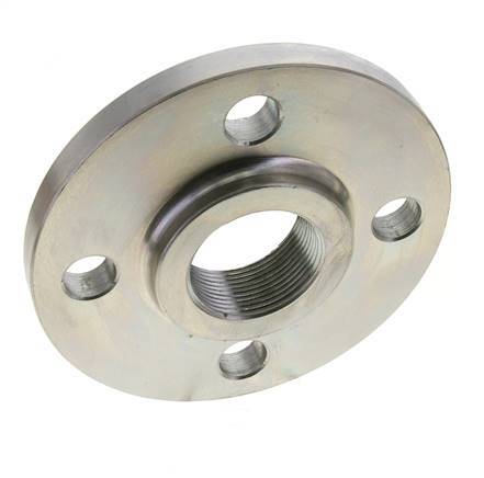 Threaded Flange DN65-PN16 (EN) Rp 2-1/2'' Zinc-Plated Steel EN 1092-1 (type 13)