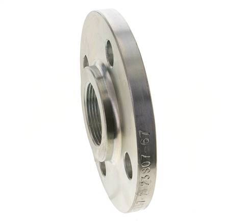 Threaded Flange DN65-PN16 (EN) Rp 2-1/2'' Zinc-Plated Steel EN 1092-1 (type 13)