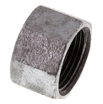 Rp 1'' Zinc plated Cast iron End cap 25 Bar [5 Pieces]