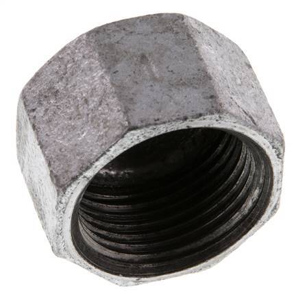 Rp 1'' Zinc plated Cast iron End cap 25 Bar [5 Pieces]