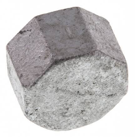 Rp 1'' Zinc plated Cast iron End cap 25 Bar [5 Pieces]