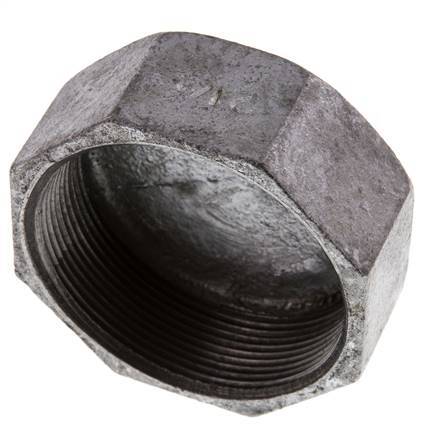 Rp 2 1/2'' Zinc plated Cast iron End cap 25 Bar