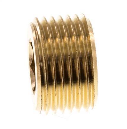 G 3/8'' Brass Closing plug with Inner Hex without collar 16 Bar [5 Pieces]