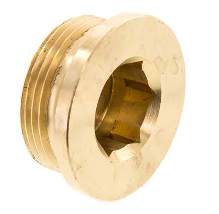 G 1 Bouchon de fermeture 1/4'' en laiton avec hexagone intérieur 16 Bar