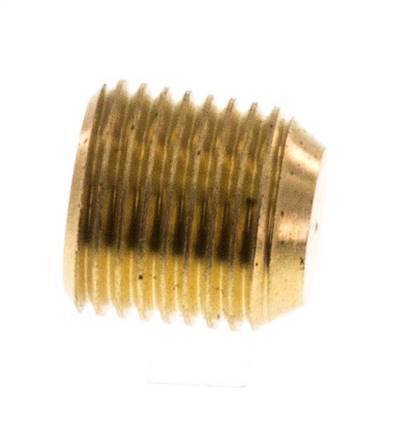 M8x0.75 Brass Closing plug with Inner Hex without collar (conical) 16 Bar [10 Pieces]