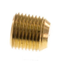 M8x0.75 Brass Closing plug with Inner Hex without collar (conical) 16 Bar [10 Pieces]
