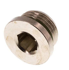 G 1/2'' Nickel plated Brass Closing plug with Inner Hex and FKM Seal 16 Bar [2 Pieces]