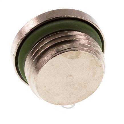 G 1/2'' Nickel plated Brass Closing plug with Inner Hex and FKM Seal 16 Bar [2 Pieces]