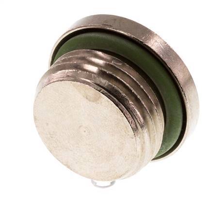 G 1/2'' Nickel plated Brass Closing plug with Inner Hex and FKM Seal 16 Bar [2 Pieces]