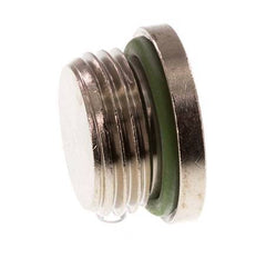 G 1/2'' Nickel plated Brass Closing plug with Inner Hex and FKM Seal 16 Bar [2 Pieces]