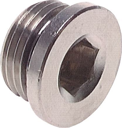 G 1/2'' Nickel plated Brass Closing plug with Inner Hex and FKM Seal 16 Bar [2 Pieces]