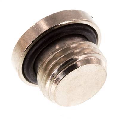 G 1/4'' Nickel plated Brass Closing plug with Inner Hex and NBR Seal 16 Bar [5 Pieces]
