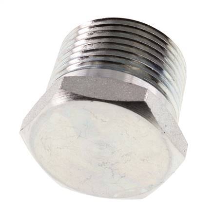 Bouchon de fermeture 1'' NPT mâle en acier zingué avec hexagone extérieur 140 Bar