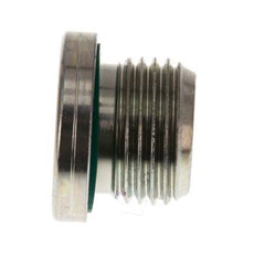 G 1/2'' Mâle Bouchon de fermeture en acier zingué avec hexagone intérieur et joint FKM 400 Bar [2 Pièces].