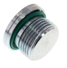 G 3/4'' Male Zinc plated Steel Closing plug with Inner Hex and FKM Seal 400 Bar [2 Pieces]