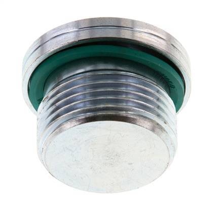 G 3/4'' Male Zinc plated Steel Closing plug with Inner Hex and FKM Seal 400 Bar [2 Pieces]